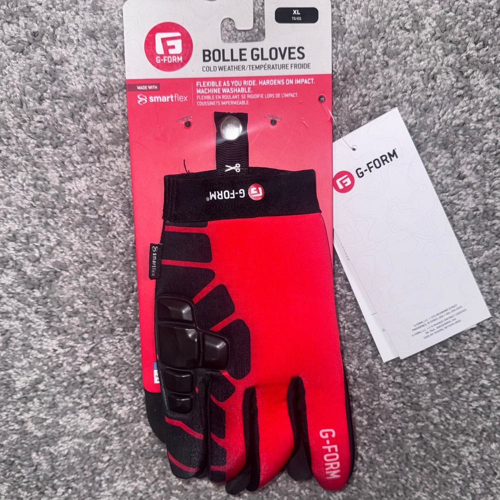 G-Form Bolle Gloves Mens MTB SmartFlex Impact Protection Red Black XL NEW
